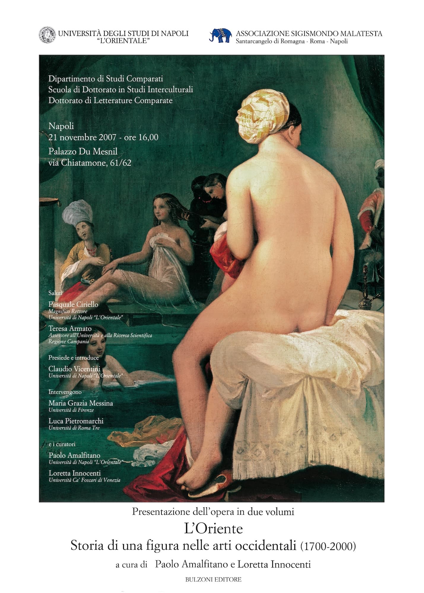 Manifesto dell’Incontro Malatestiano in occasione della presentazione dell’opera in due volumi “L’Oriente. Storia di una figura nelle arti occidentali (1700-2000)”